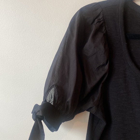 Rib Puff Sleeve Top - Picture 2 of 9